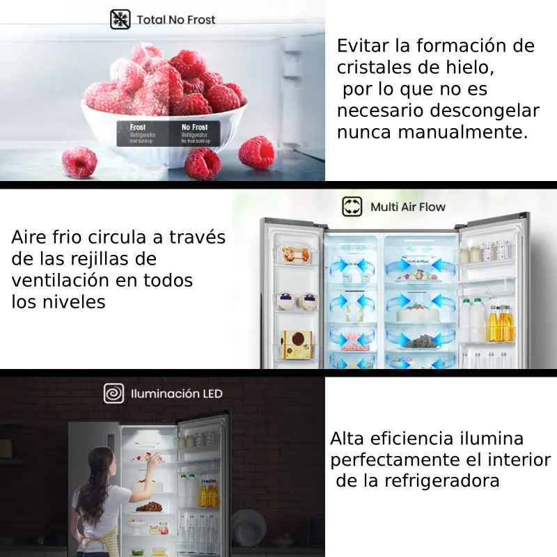 Hisense Refrigerador side by side de 19cuft con dispensador rs19w6
